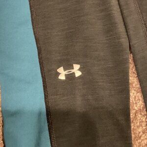 Under Armour Black Leggings with Pink and Blue Stripes Lot of 2, XS
